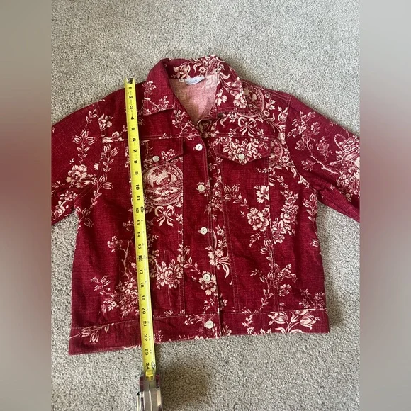 Jean Jacket red floral - Picture 5 of 6